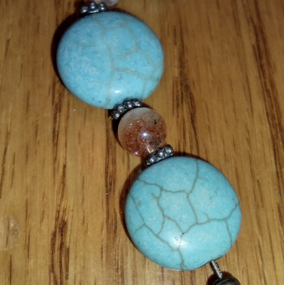 Turquoise and rose quartz magnetic bracelet - Picture 8 of 16